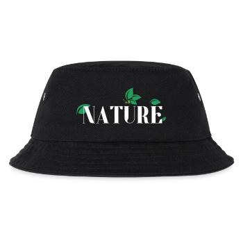 Nature Leaves Serif Logo - Kinder Bucket Hat - Schwarz - Vorne