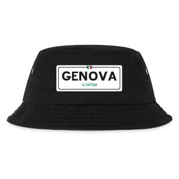 Ortsschild Genua - Kinder Bucket Hat - Schwarz - Vorne