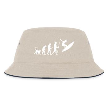 Entwicklung des Surfens - Kinder Bucket Hat - Natur/Navy - Vorne