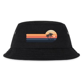 Retro Sonnenuntergang Palmen - Kinder Bucket Hat - Schwarz - Vorne