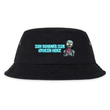 Ich schenke dir mein Herz - Liebe Zombie Romantik - Kinder Bucket Hat - Schwarz - Vorne