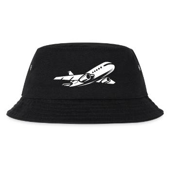 Passagierflugzeug im Flug - Fliegerei und Piloten - Kinder Bucket Hat - Schwarz - Vorne