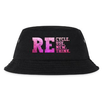 Recyceln Reuse Renew Rethink umweltfreundliche Ökologie recyceln - Kinder Bucket Hat - Schwarz - Vorne