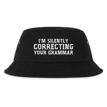 Ich korrigiere still und leise deine Grammatik - Kinder Bucket Hat - Schwarz - Vorne