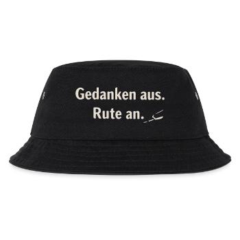Gedanken aus, Rute an – Minimaldruck - Kinder Bucket Hat - Schwarz - Vorne