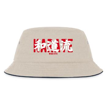 Wado Ryu Karate Japanese Kanji Martial Art - Kids’ Bucket Hat - ecru/navy - Front