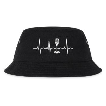 Mikrofon Herzschlag - Kinder Bucket Hat - Schwarz - Vorne
