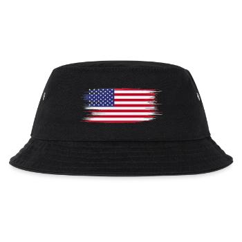 American Flag Brush - Kids’ Bucket Hat - black - Front