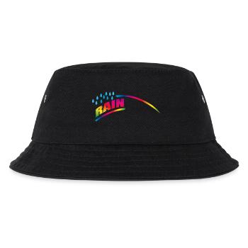 RAINdrops or Rainbow | Regenbogen - Kinder Bucket Hat - Schwarz - Vorne