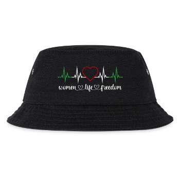 Women Life Freedom Herzschlag Frauenrechte Iran - Kinder Bucket Hat - Schwarz - Vorne