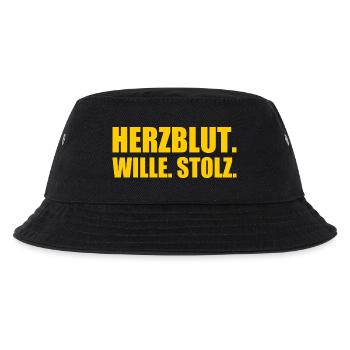Herzblut wille stolz - Kinder Bucket Hat - Schwarz - Vorne