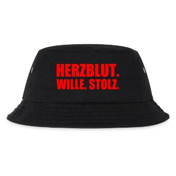 Herzblut wille stolz - Kinder Bucket Hat - Schwarz - Vorne