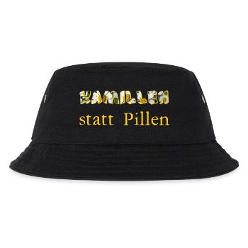 kamillen statt pillen - Kinder Bucket Hat - Schwarz - Vorne