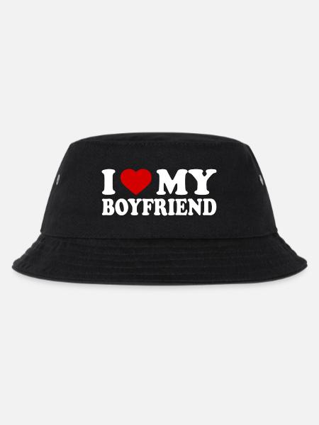 I love my boyfriend - Bucket Hat til børn - sort