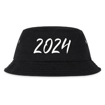 2024 weiß Silvester Neujahr schwarz - Kinder Bucket Hat - Schwarz - Vorne