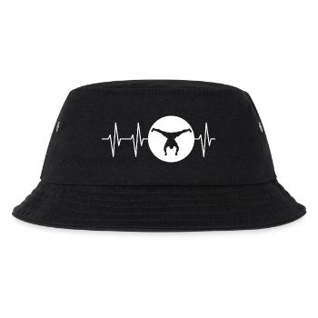 heartbeat handstand calisthenics gymnastics icon pulse - Kids’ Bucket Hat - black - Front
