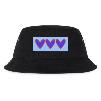 HERZ. HERZ. VALENTINSTAG. LIEBE. LIEBE. PAAR. - Kinder Bucket Hat - Schwarz - Vorne