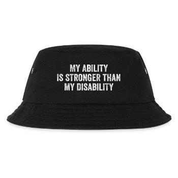 Meine Fähigkeit ist stärker als meine Behinderung - Kinder Bucket Hat - Schwarz - Vorne