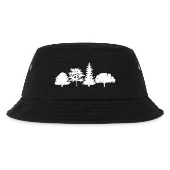Baum Eiche Birke Fichte Mischwald Symbol Logo icon - Kinder Bucket Hat - Schwarz - Vorne