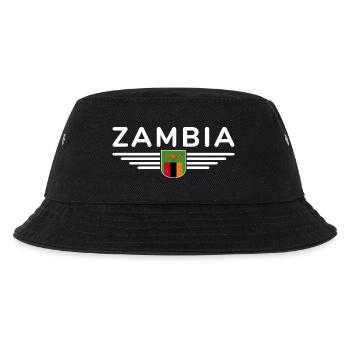 Sambia T-Shirt für Afrika Fans - Kinder Bucket Hat - Schwarz - Vorne