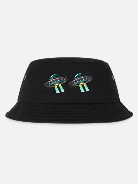Ufos Untertasse Comic - Kinder Bucket Hat - Schwarz