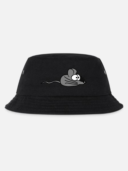 Maus Mäuschen Süße Kleine Ratte Nager Freundlich - Kinder Bucket Hat - Schwarz