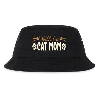 Kat Mom design with paw print - Kids’ Bucket Hat - black - Front