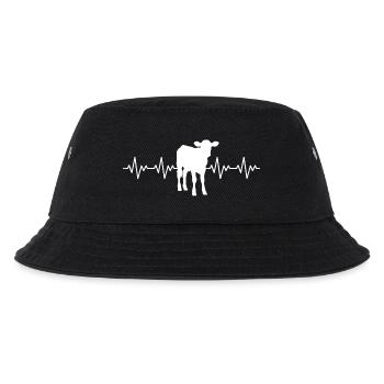 Bauer Kalb EKG Herzschlag - Kinder Bucket Hat - Schwarz - Vorne