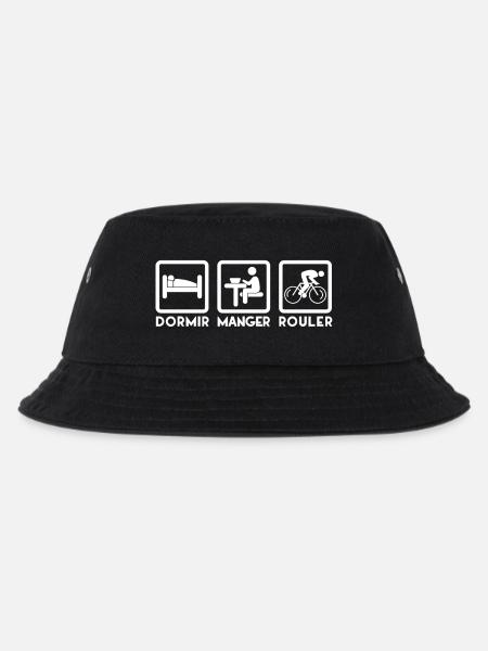 Tagesrhythmus Schlaf Iss Fahrt - Kinder Bucket Hat - Schwarz