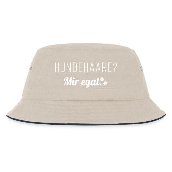 Hundehaare? Mir egal. Spruch für Hundemenschen - Kinder Bucket Hat - Natur/Navy - Vorne