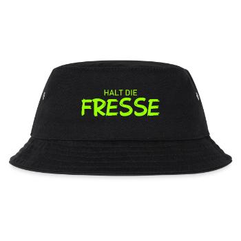 Halt die Fresse - Cooler Spruch - Kinder Bucket Hat - Schwarz - Vorne