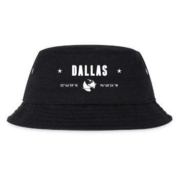 Dallas, Texas Koordinaten: Planet Erde Weiß - Kinder Bucket Hat - Schwarz - Vorne