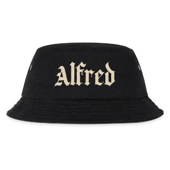 Alfred Blackletter Namensornament - Kinder Bucket Hat - Schwarz - Vorne