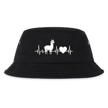 Alpaka Lama Herzschlag Alpaca - Kinder Bucket Hat - Schwarz - Vorne