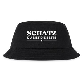 Schatz du bist die Beste - Kinder Bucket Hat - Schwarz - Vorne