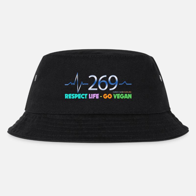 269 RESPECT LIFE - Kinder Bucket Hat - Schwarz
