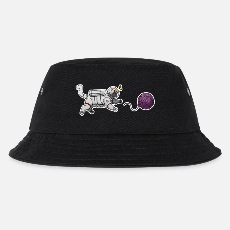 Katze Astronaut - Kinder Bucket Hat - Schwarz