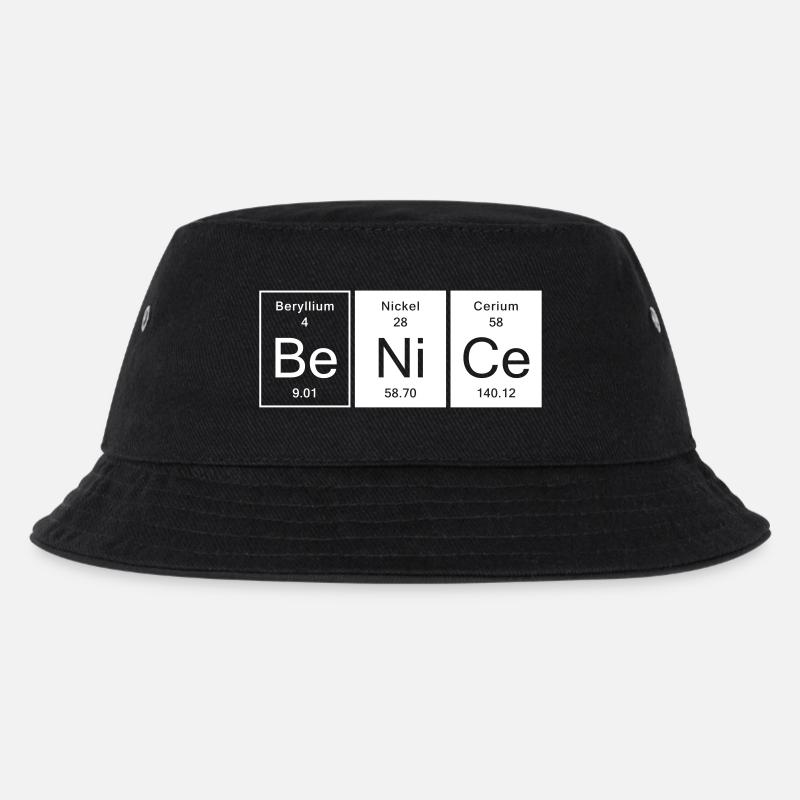 Nice - Be Nice - Kinder Bucket Hat - Schwarz