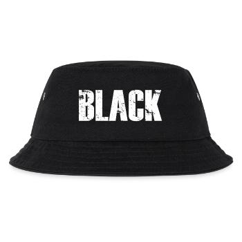 BLACK vintage Schriftzug in weiß - Kinder Bucket Hat - Schwarz - Vorne
