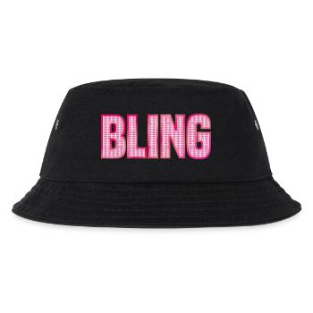 BLING pink Strass glänzend Schmuck - Kinder Bucket Hat - Schwarz - Vorne