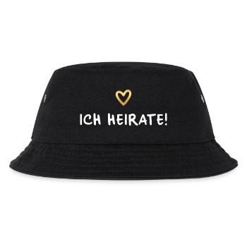 Ich heirate Herz gold Hochzeit Geschenk - Kinder Bucket Hat - Schwarz - Vorne