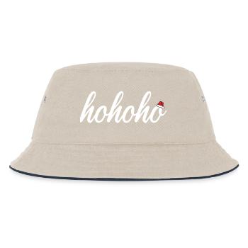 hohoho with Santa's hat - Kids’ Bucket Hat - ecru/navy - Front
