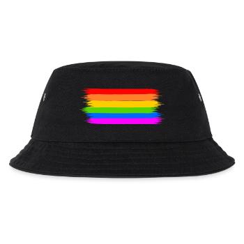 Regenbogen Regenbogenfahne - Kinder Bucket Hat - Schwarz - Vorne