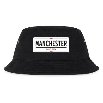 Ortsschild von Manchester - Kinder Bucket Hat - Schwarz - Vorne