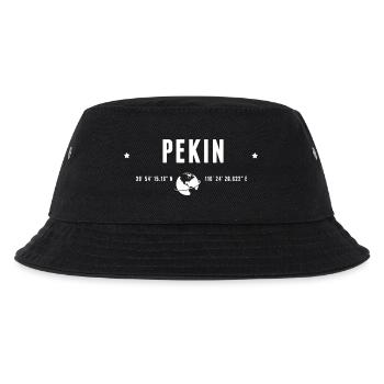 Peking stilisierte geografische Koordinaten - Kinder Bucket Hat - Schwarz - Vorne