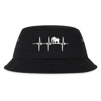 Herzschlag für die sanften Riesen Elefanten - Kinder Bucket Hat - Schwarz - Vorne