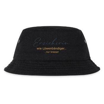 Erzieherin - wie Löwenbändiger, nur krasser - Kinder Bucket Hat - Schwarz - Vorne