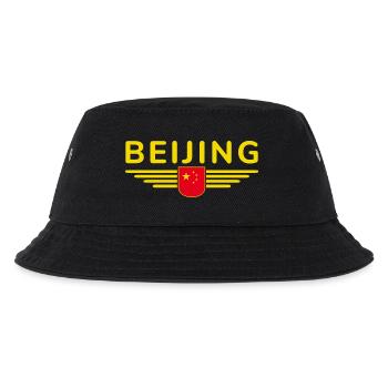 Peking China Fan Design T-Shirt Outfit - Kinder Bucket Hat - Schwarz - Vorne
