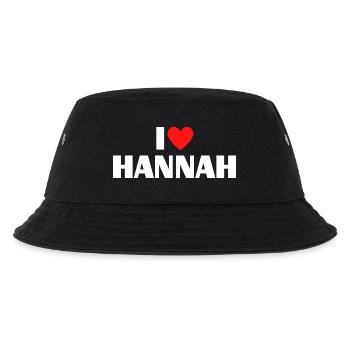 I love Hannah Rotes Herz Romantischer Name Fan - Kinder Bucket Hat - Schwarz - Vorne