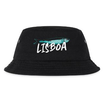 Sardine Lissabon Illustration Portugal im Sommer - Kinder Bucket Hat - Schwarz - Vorne